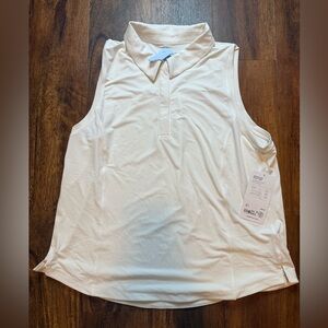 White Athleta Advantage Polo Sleeveless